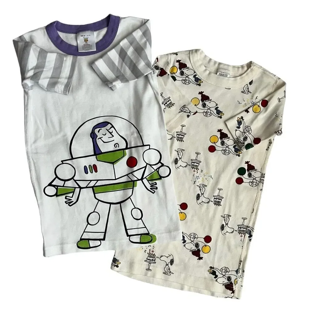 Hanna Andersson Pajama Tops Size 10 Toy Story And Snoopy Organic Cotton